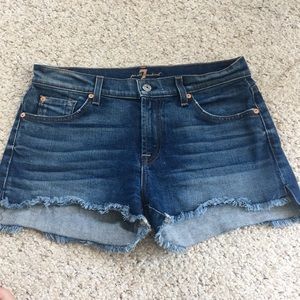 7 For All Mankind Cutoff Step Hem Shorts